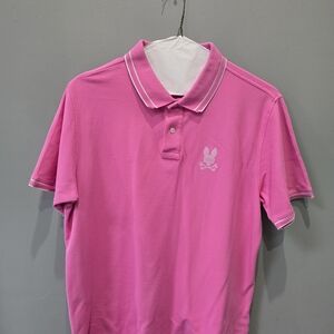 Pink Psycho Bunny Men's Polo Shirt XL Cotton